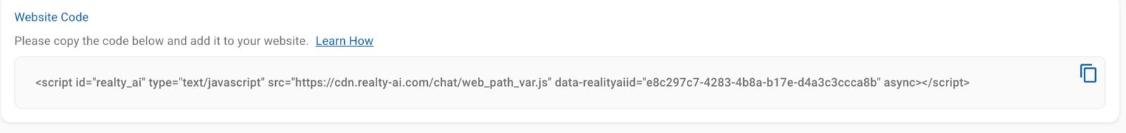 Example of Custom Code Snippet That Needs To Be Inserted On Your Site For Madison To Work