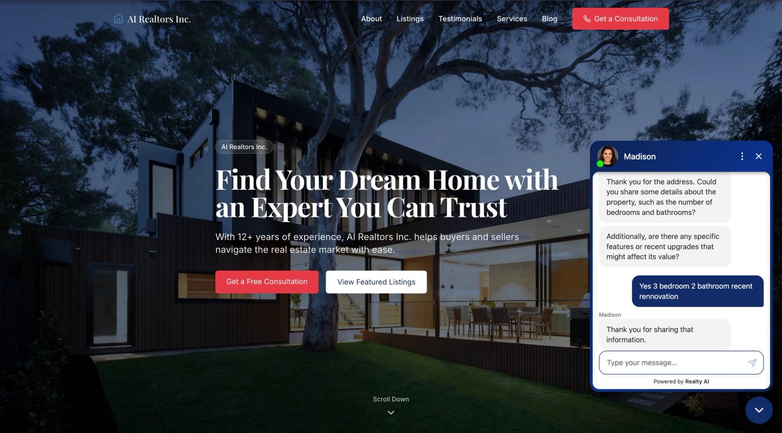Example of Madison Securing Property Details