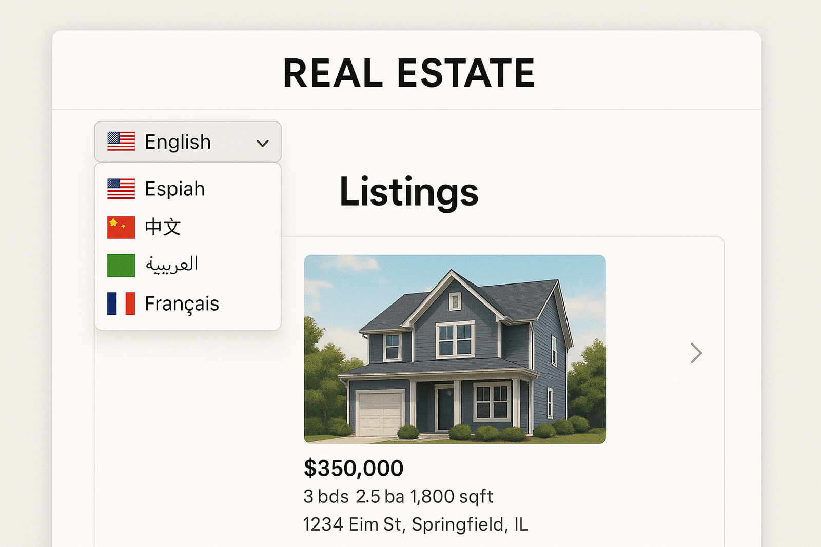 Example of a Multi-Lingual Website