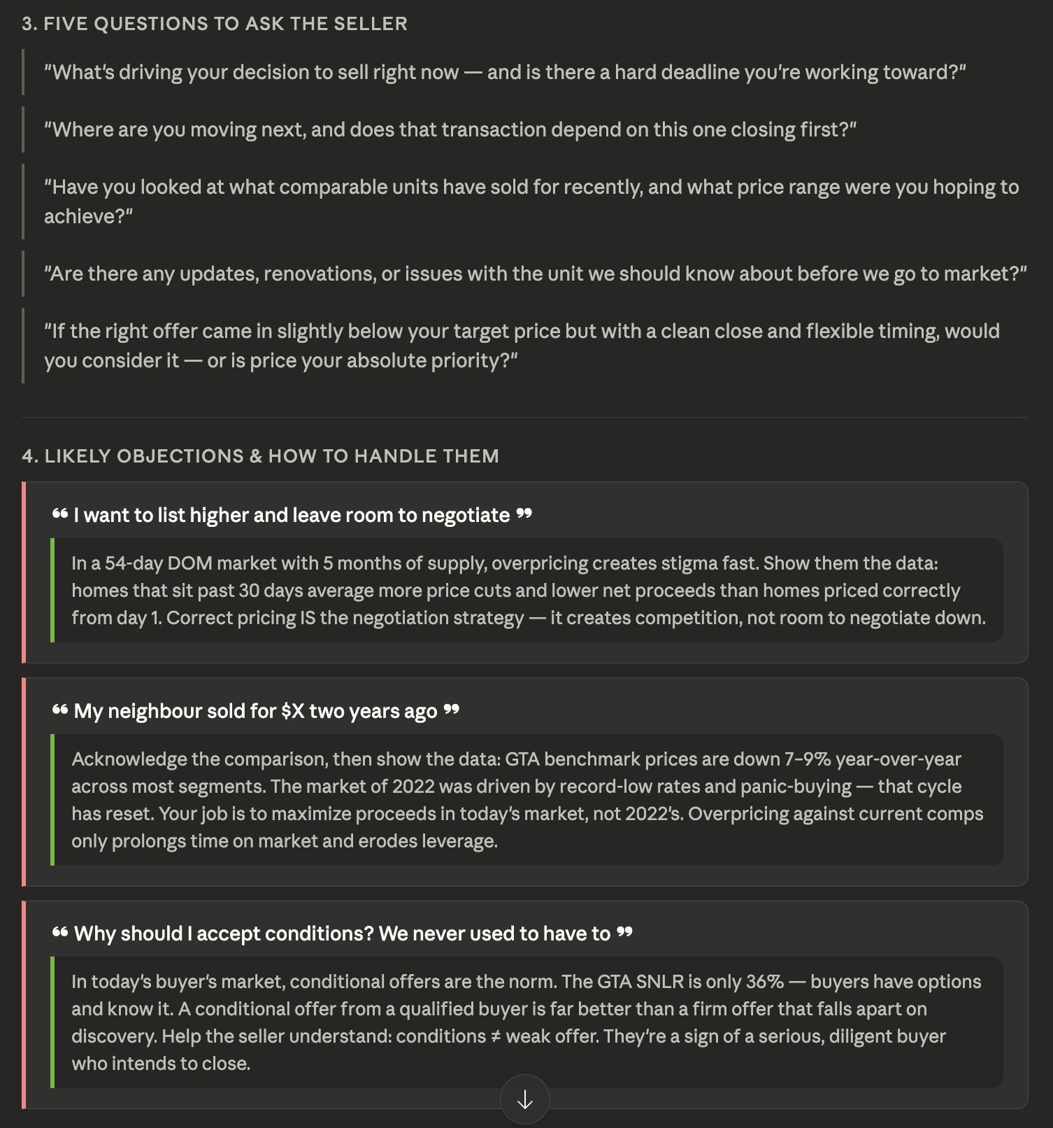 Example of objections with examples on how to handle them