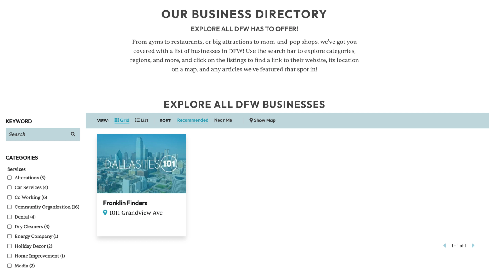 Example of DFW business directory opportunity for Real Estate Teams & Brokerages