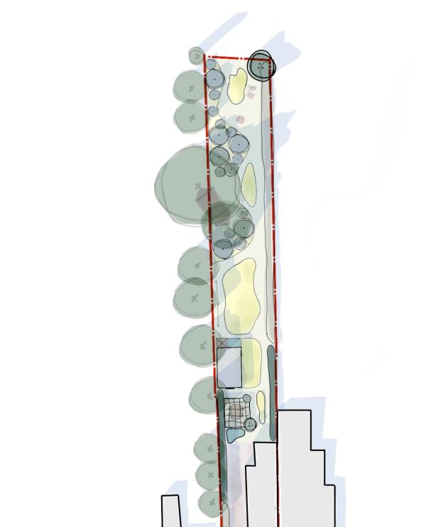 Ontwerp van een lange smalle tuin