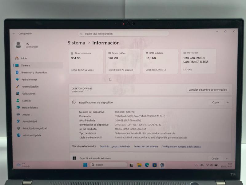Lenovo ThinkPad T14 Gen 4 vista 4