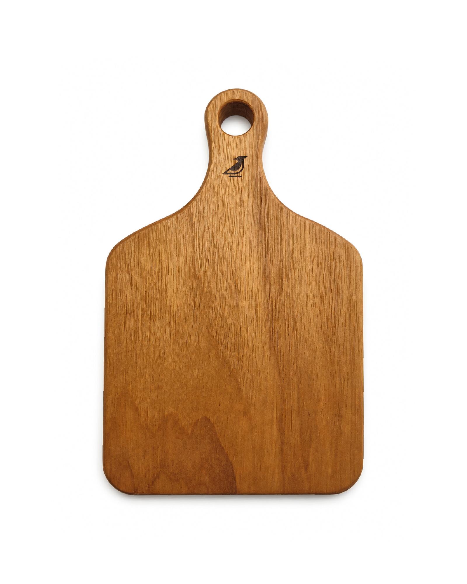 Minitabla para quesos Pura, diseño rectangular de esquinas redondeadas en madera de cachimbo