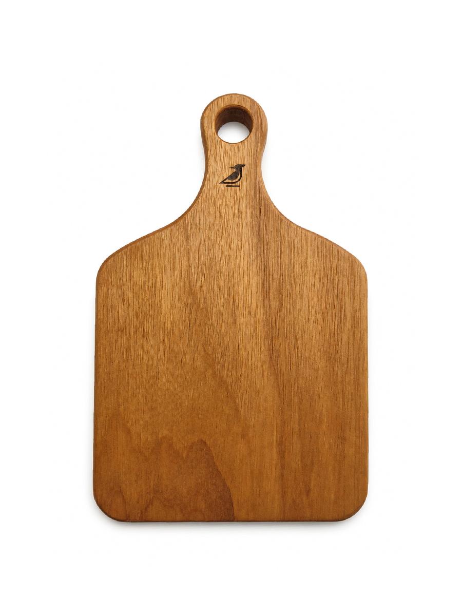 Minitabla para quesos Pura, diseño rectangular de esquinas redondeadas en madera de cachimbo