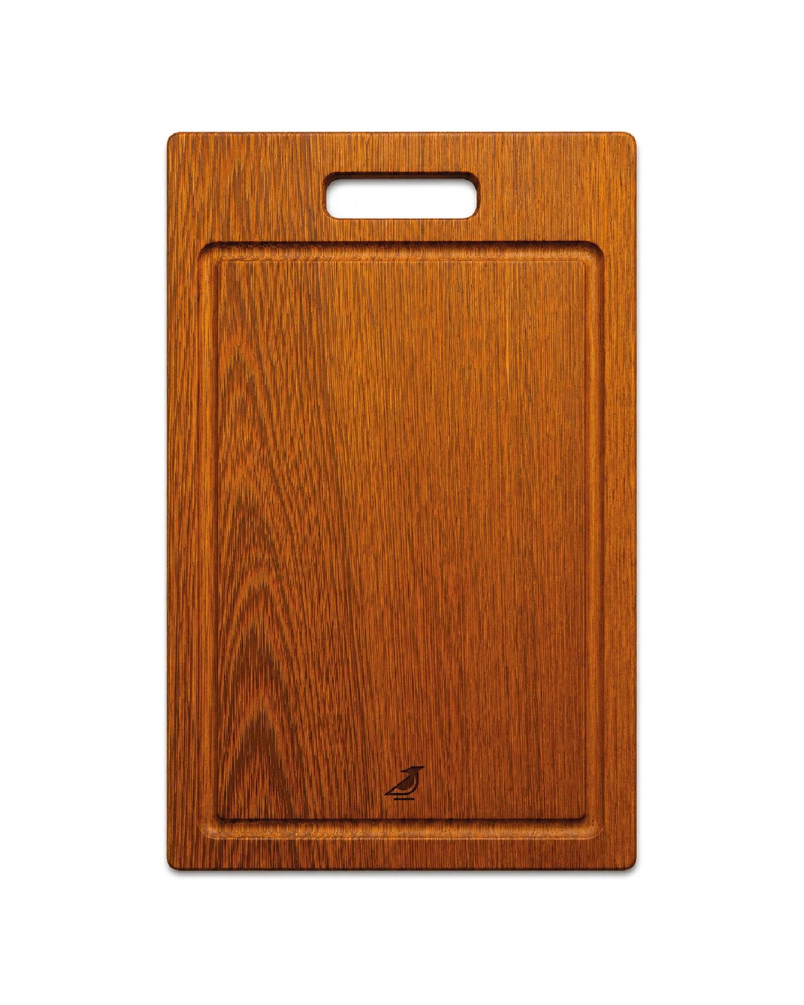 Tabla parrillera Mara en madera huayruro con mango ovalado