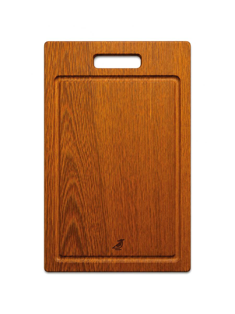 Tabla parrillera Mara en madera huayruro con mango ovalado