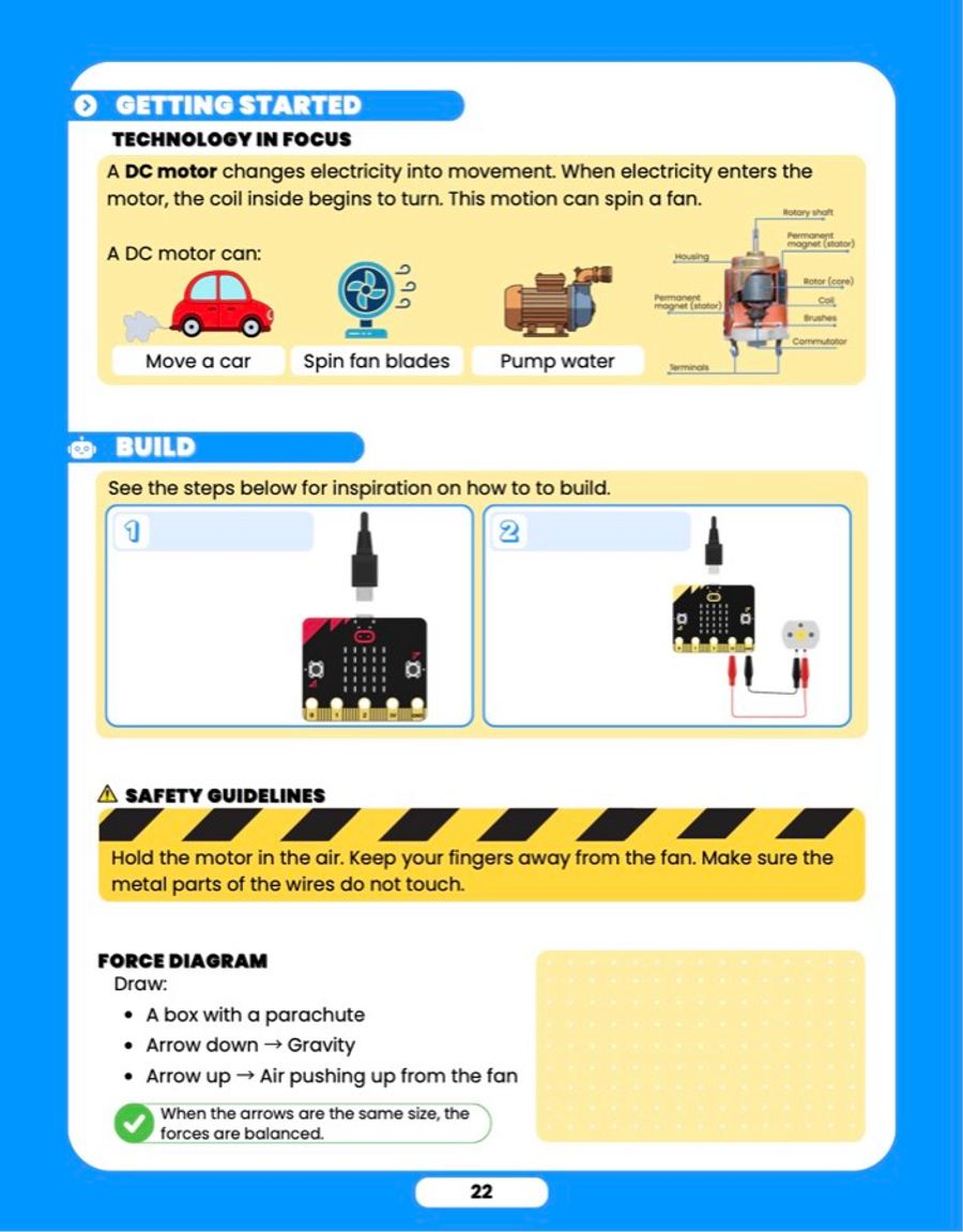 Freefall Simulator, sample lesson page 4
