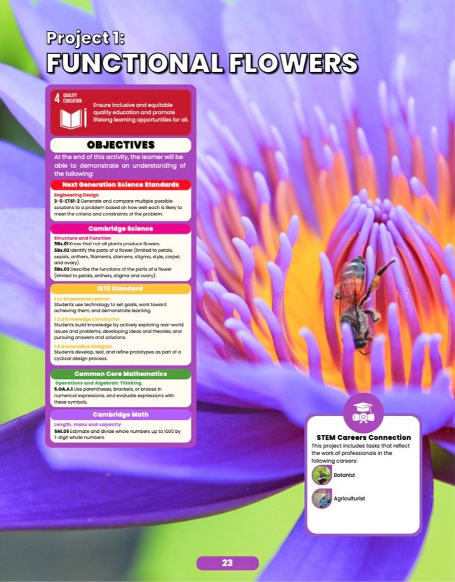 Functional Flowers, sample lesson page 1