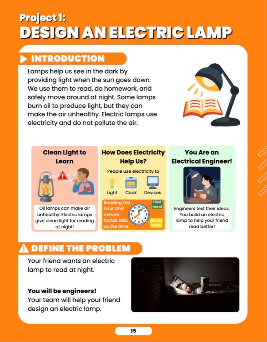 Design an Electric Lamp, sample lesson page 2