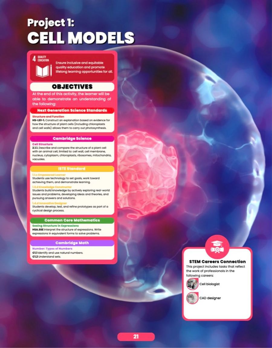 Cell Models, sample lesson page 1