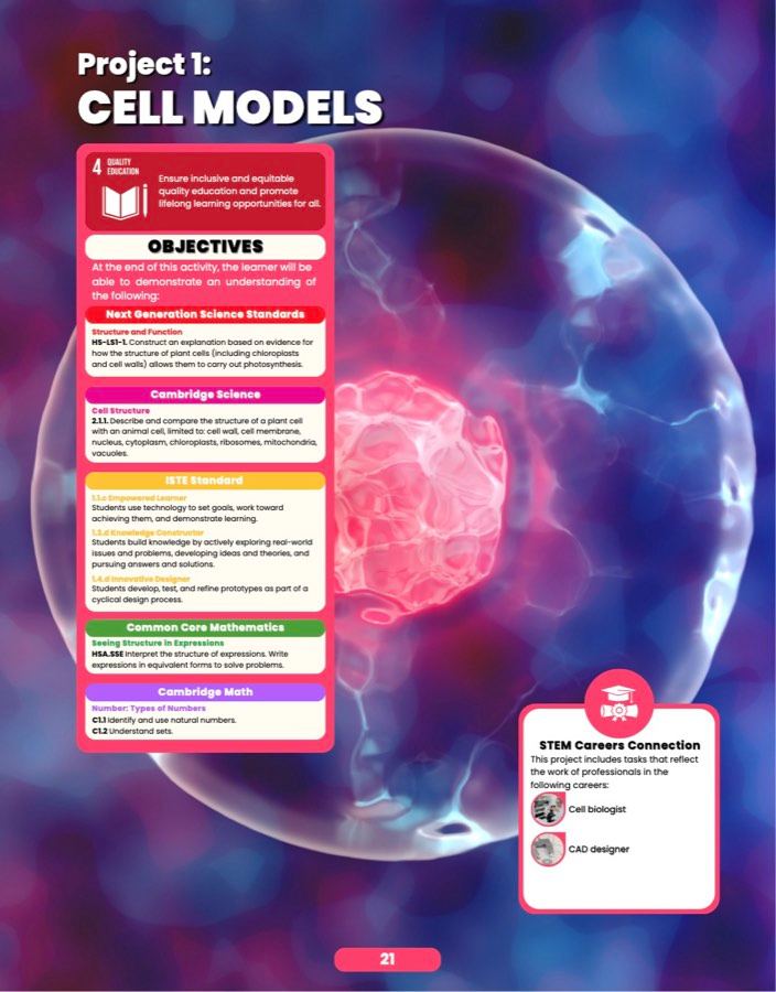 Cell Models, sample lesson page 1