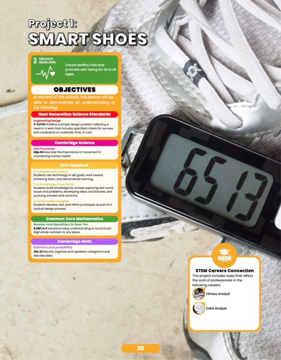« Smart Shoes », page 1 de l'exemple de cours