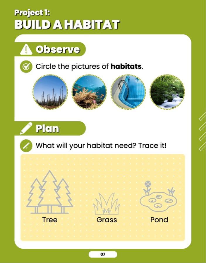 Build a Habitat, sample lesson page 2