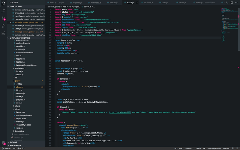 Screenshot of Visual Studio Code editor