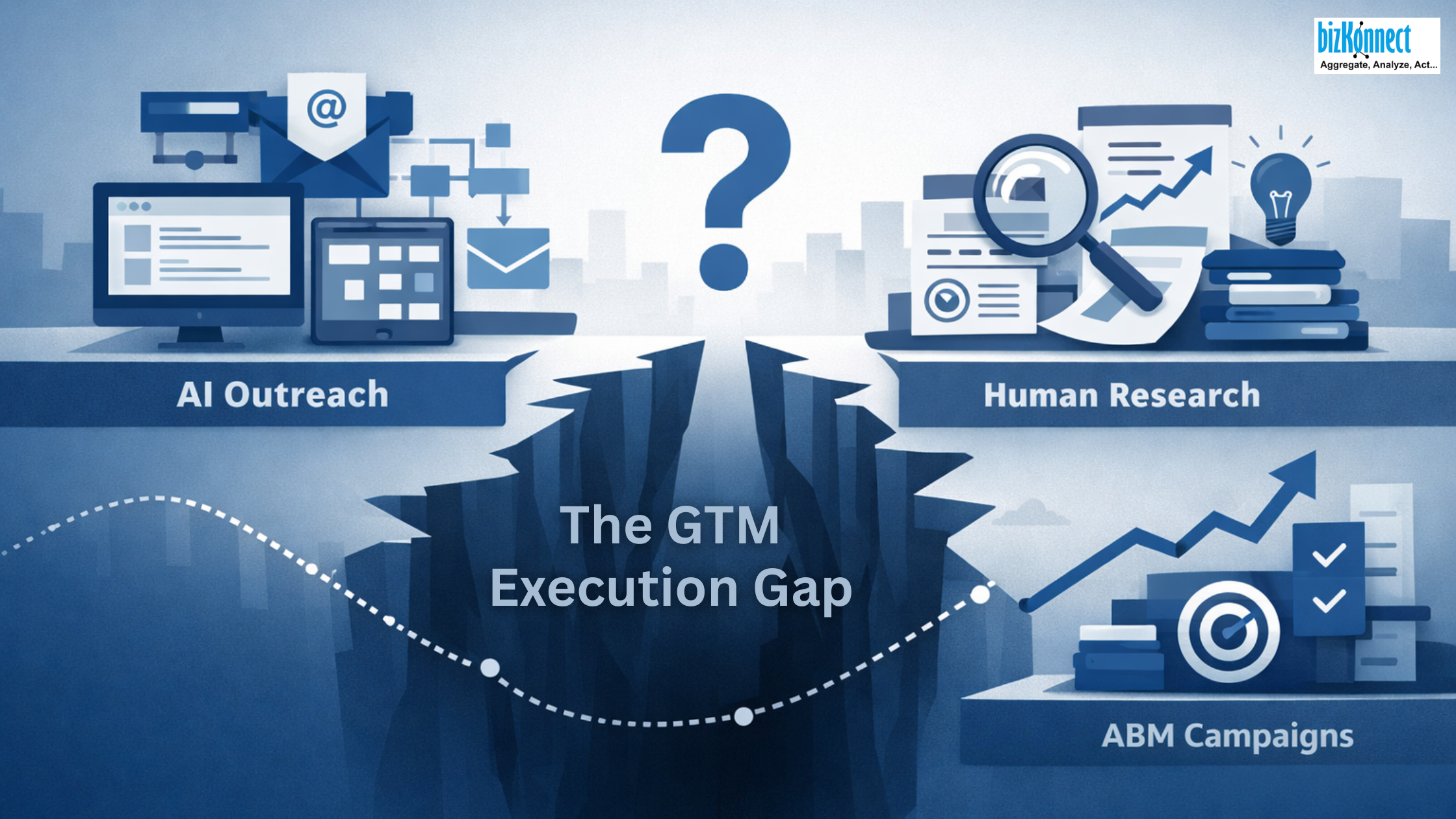 AI vs human GTM gap visual 2026