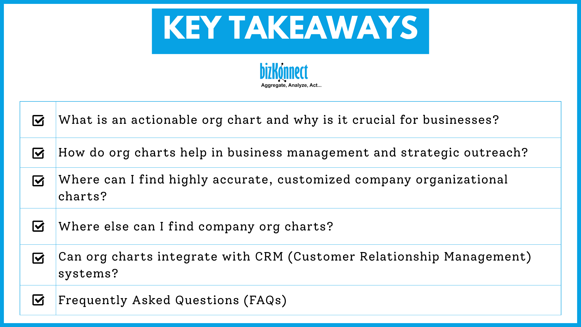 Key takeaways on org charts