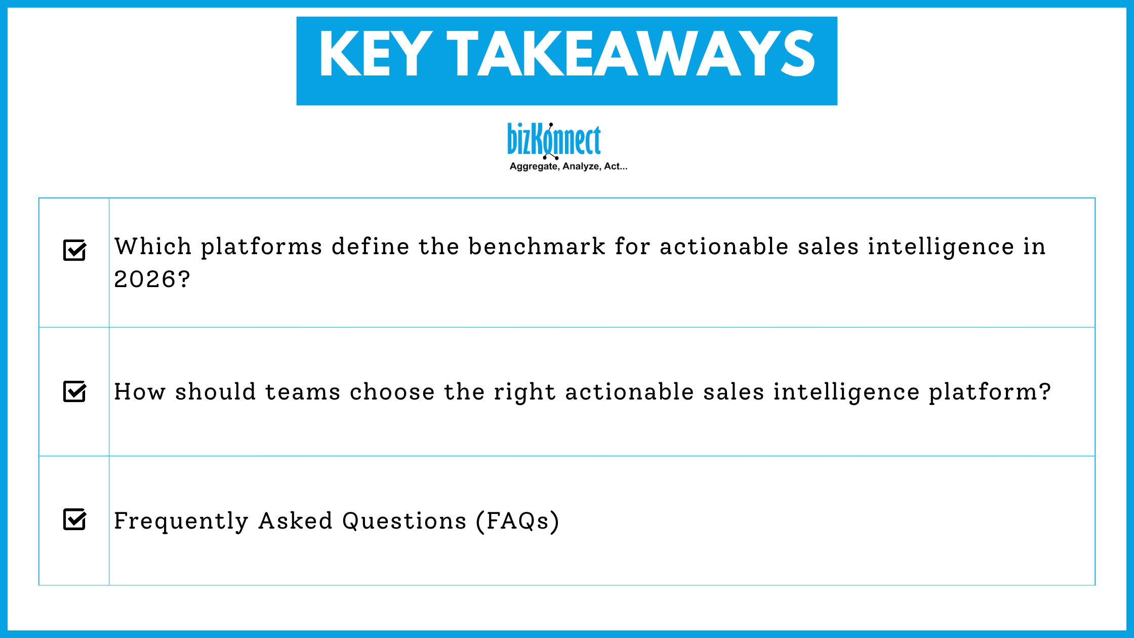 Sales intelligence key points
