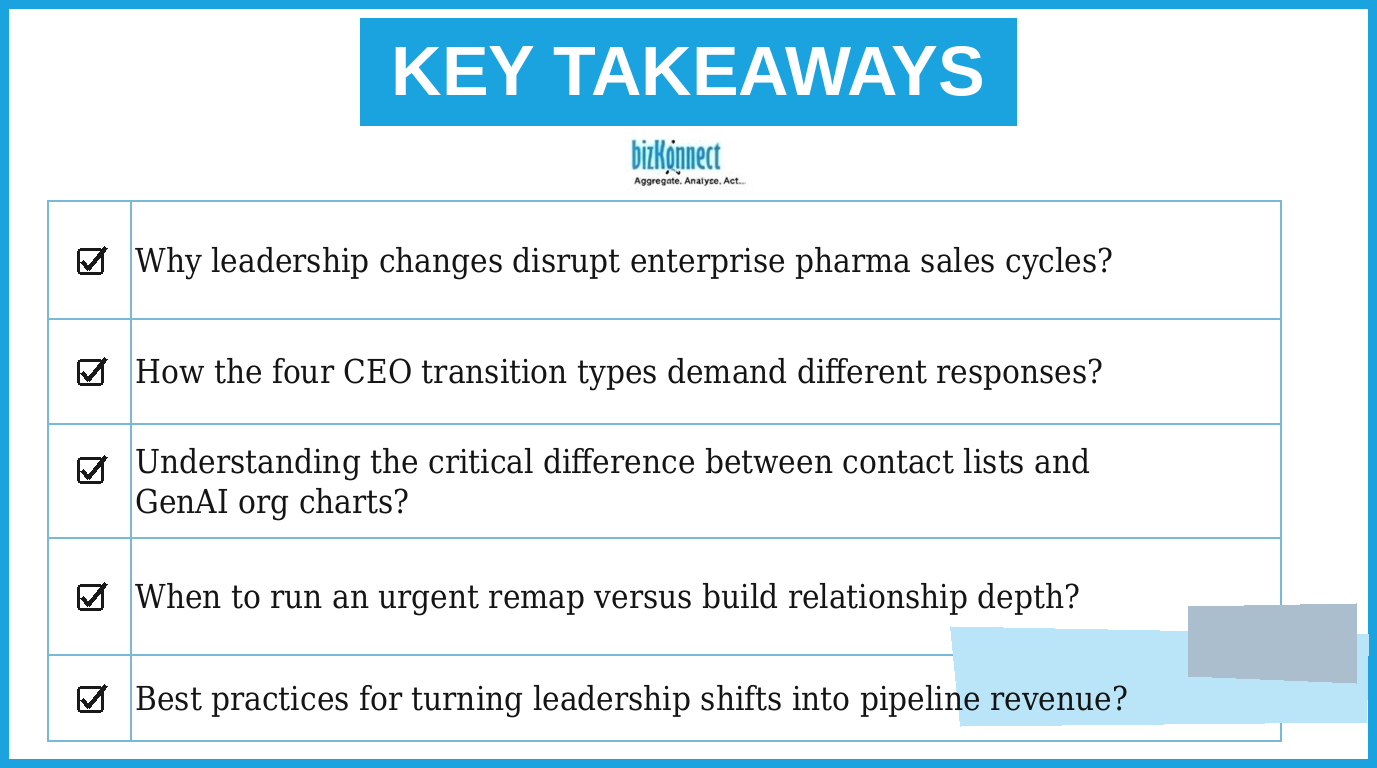 Pharma leadership key takeaways