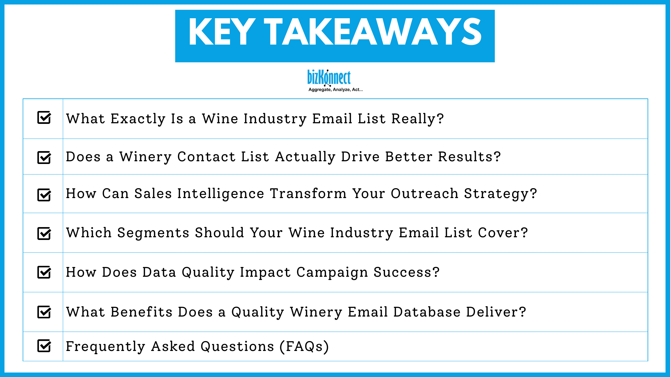 Wine Email List Key Points
