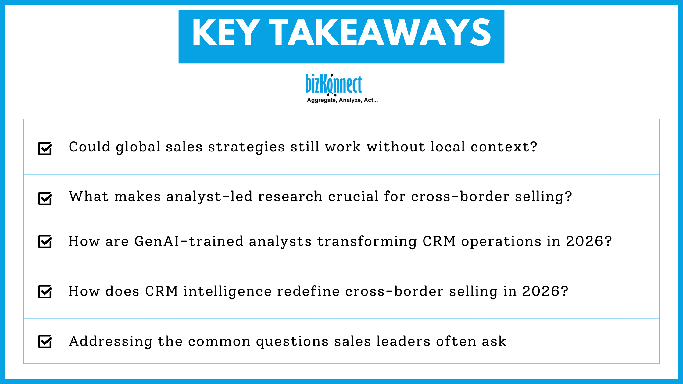 Sales insights summary list