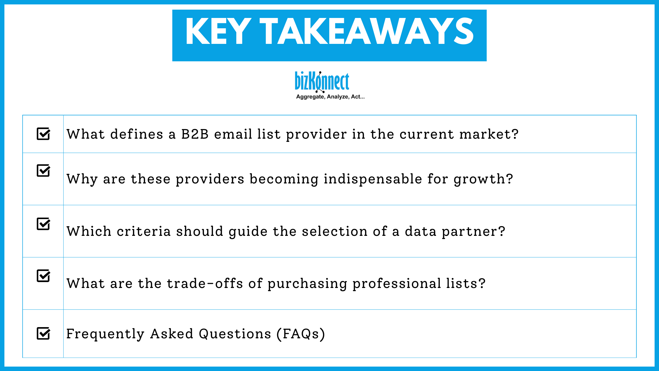 B2B email list key takeaways