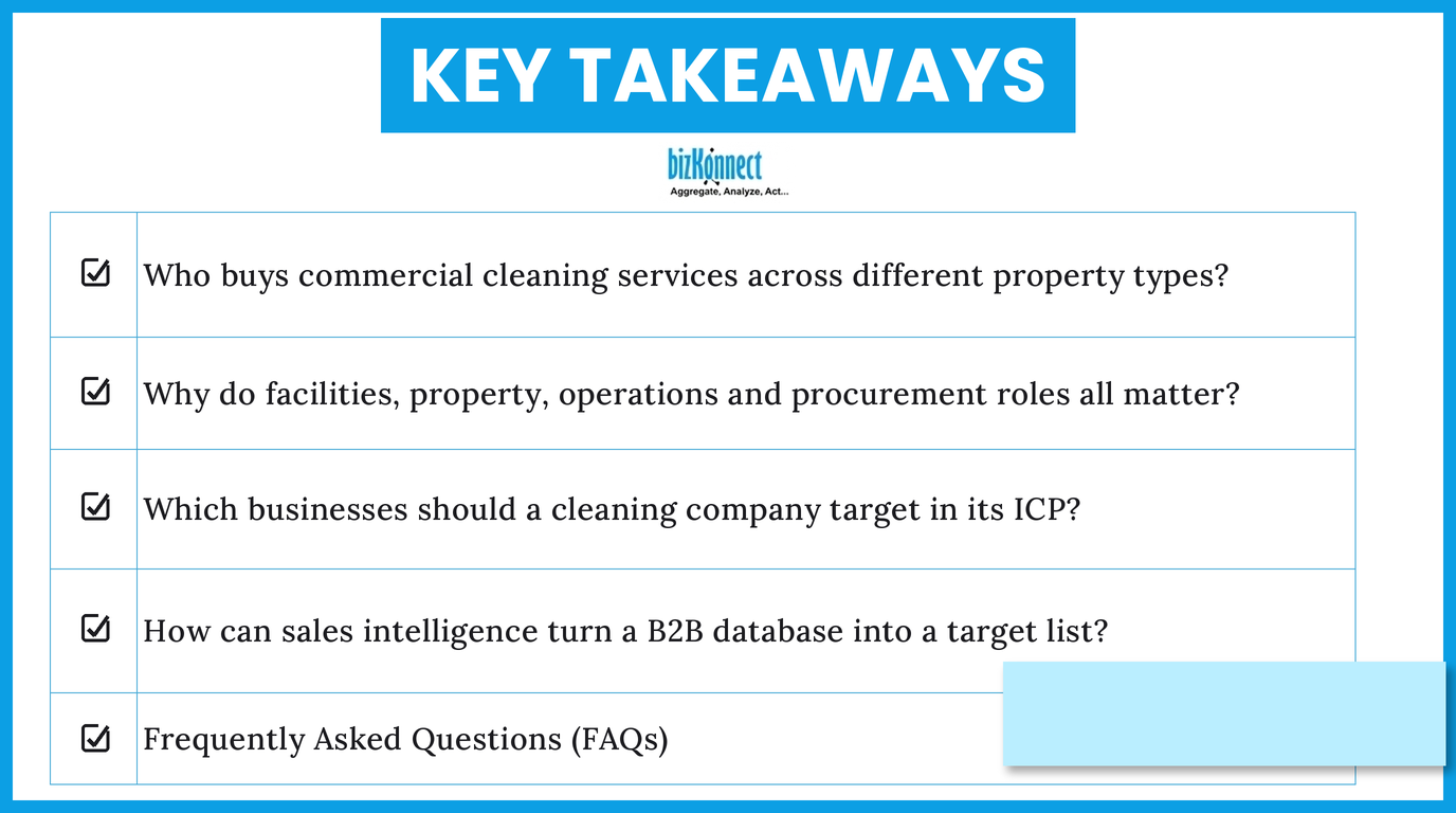 Commercial cleaning key takeaways