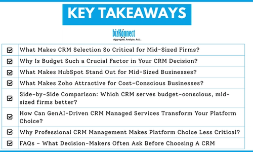 HubSpot vs Zoho CRM key points