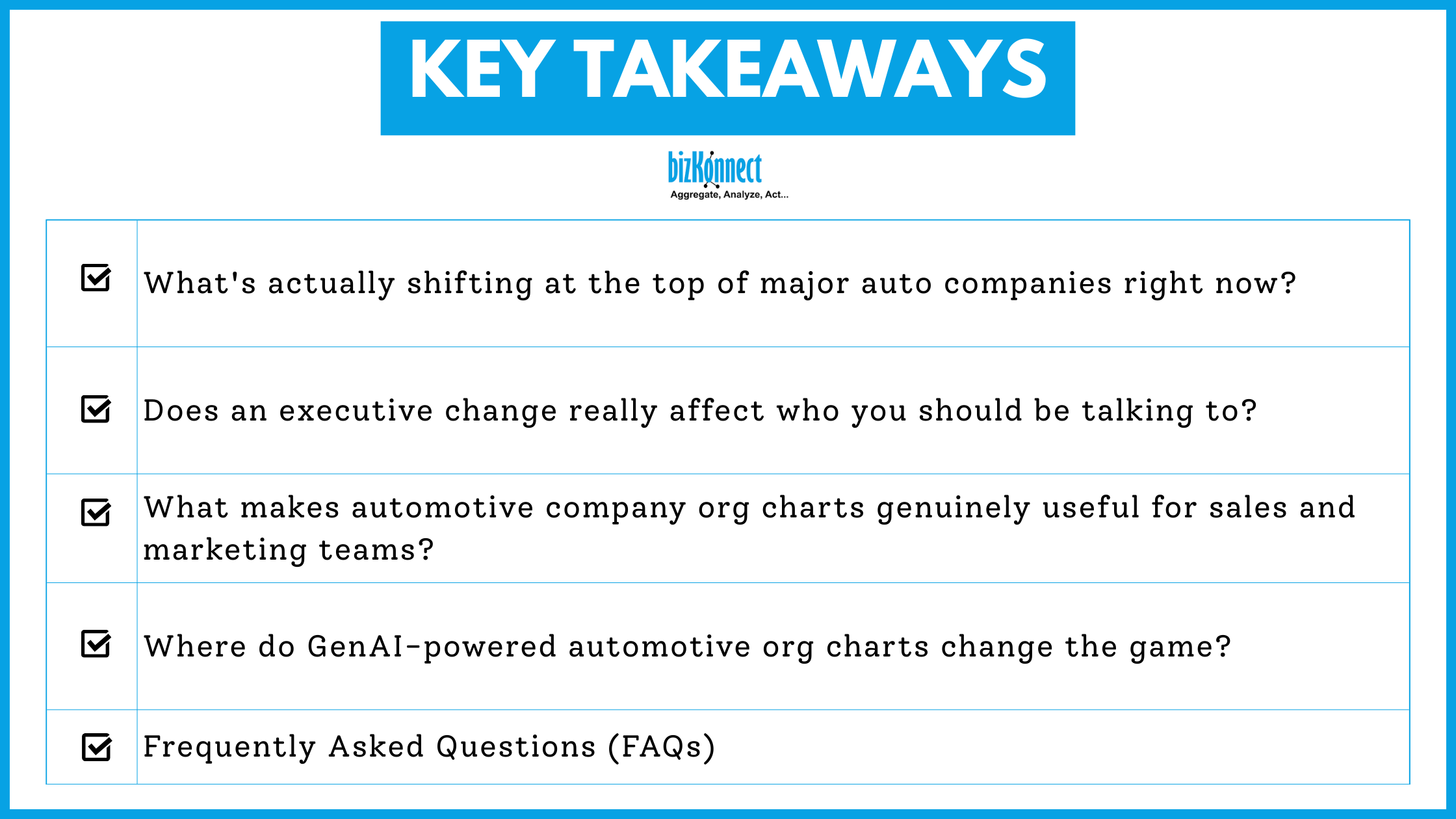 Auto Industry Key Takeaways