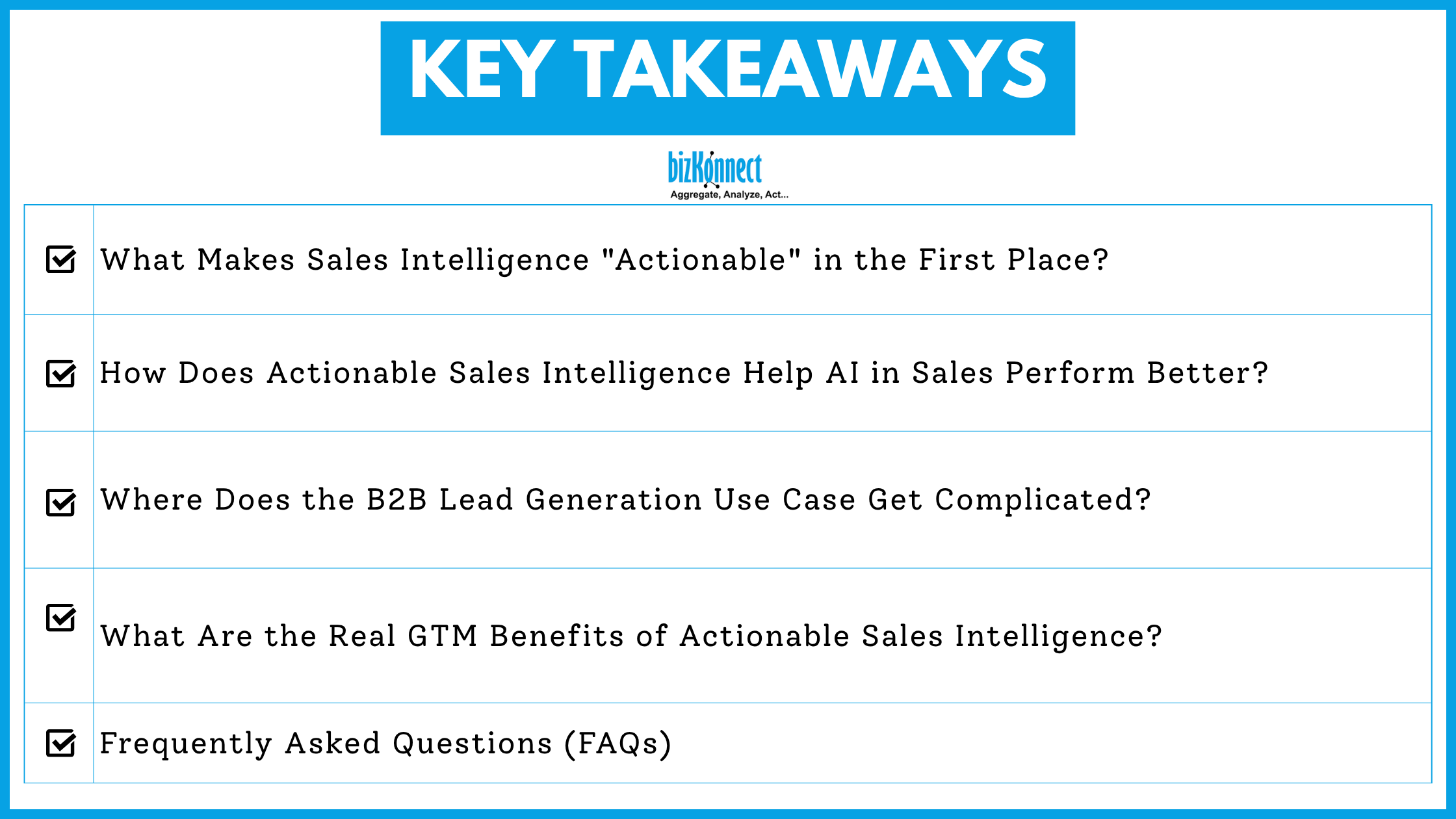 Sales Intelligence Key Points!