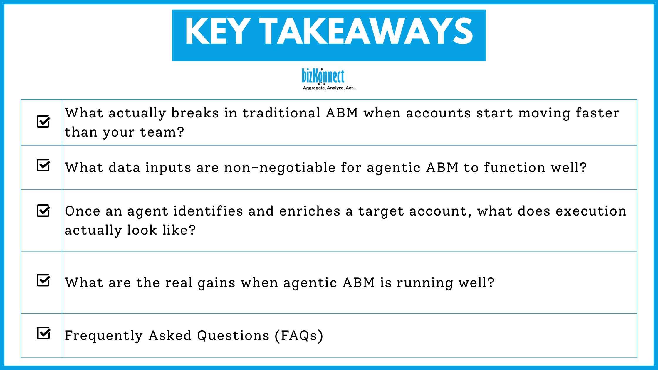 Key takeaways of Agentic ABM