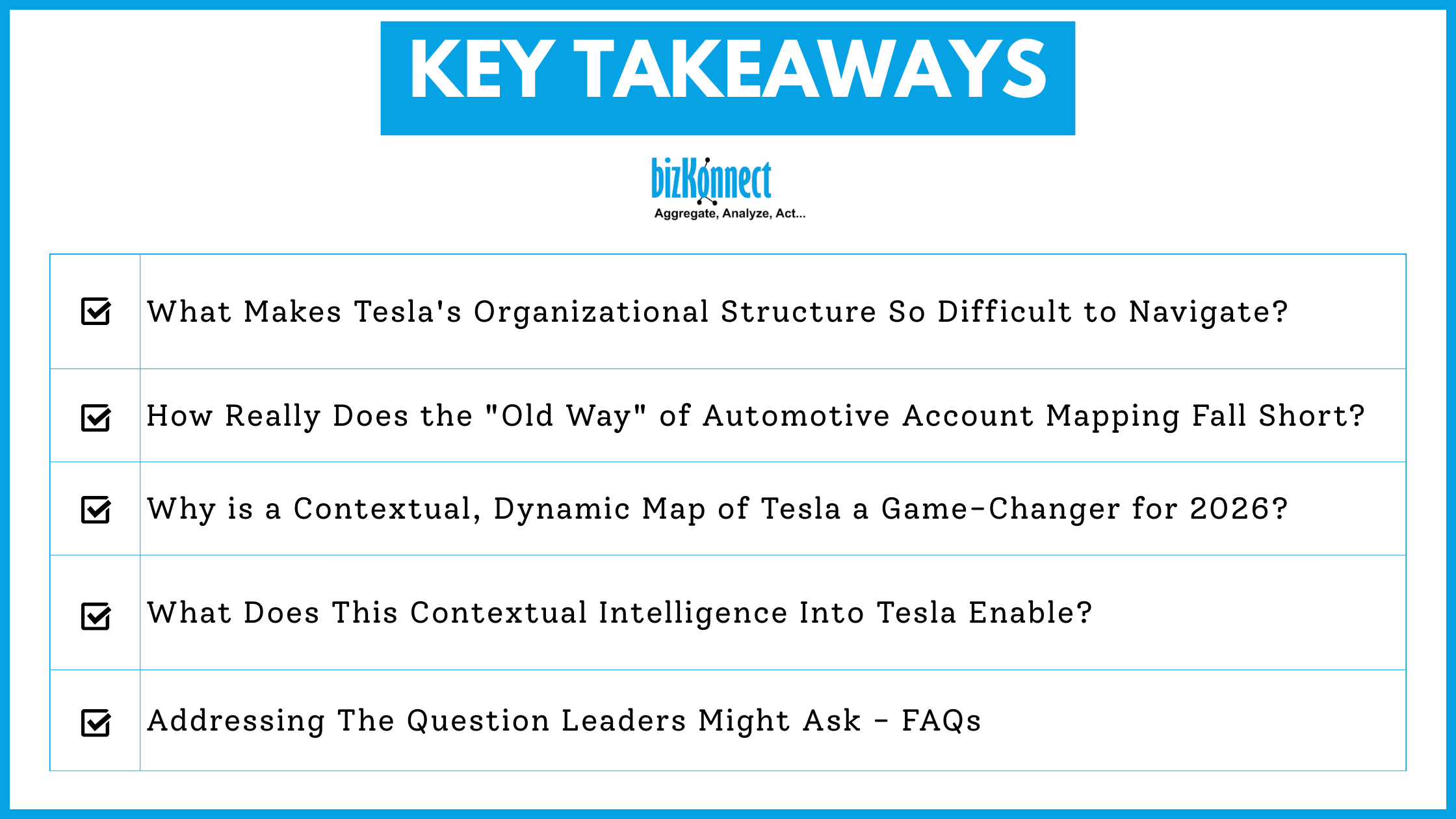 Tesla mapping key points
