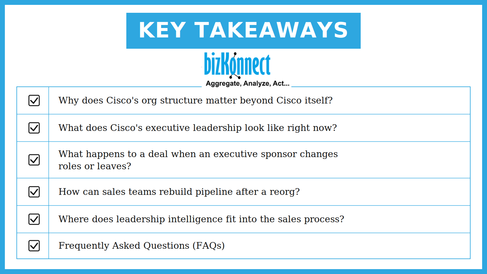 Cisco org structure key points