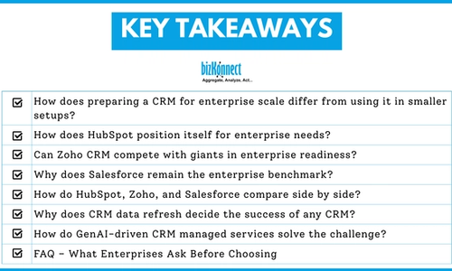 CRM enterprise key takeaways