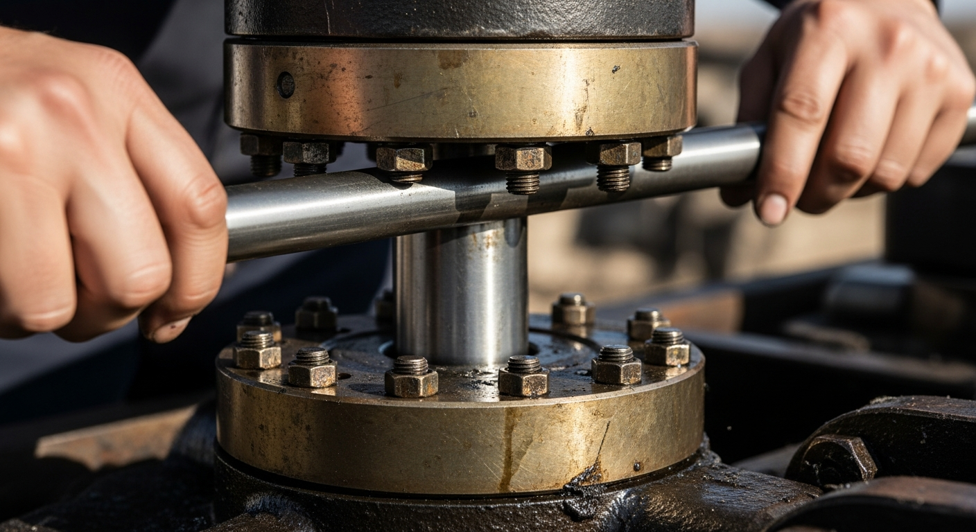 Editorial photograph for article on fix leaky stuffing box
