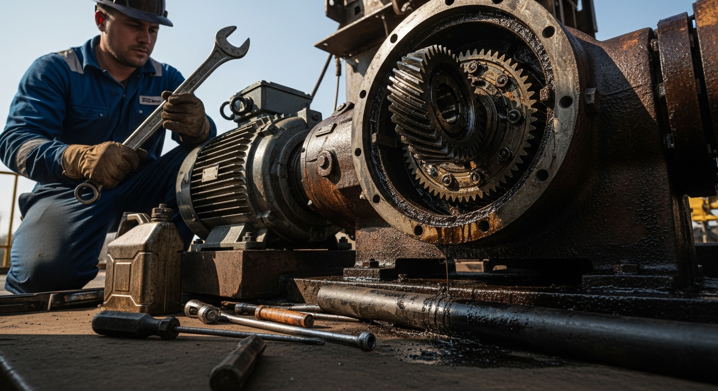 Editorial photograph for article on surface equipment maintenance