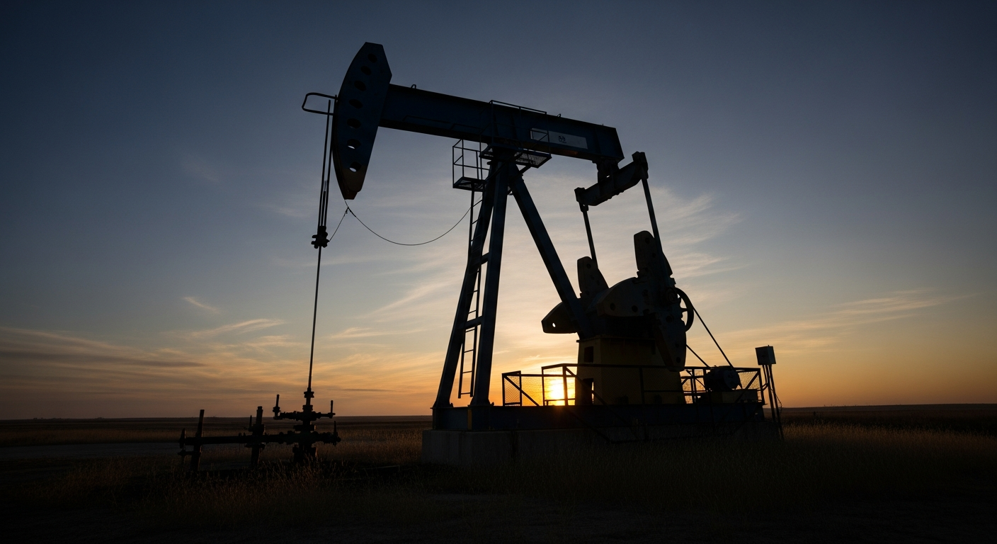 Still pump jack at dawn - Gas lock response