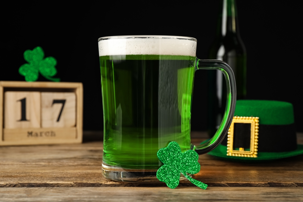 Image Green beer mug with shamrock decorations for St. Patrick’s Day representing DUI risks in New Jersey celebrations
