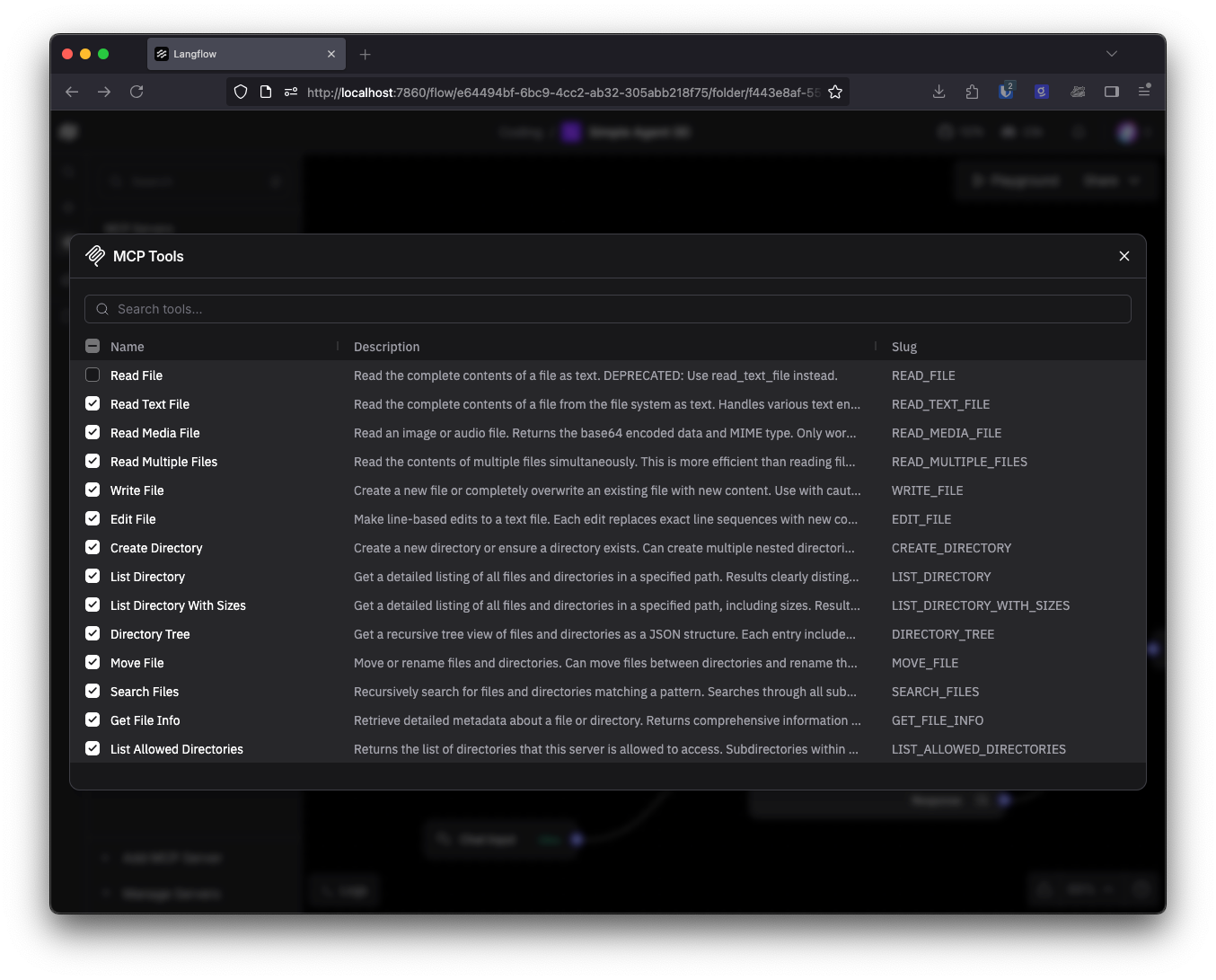 You can edit the tools that a
