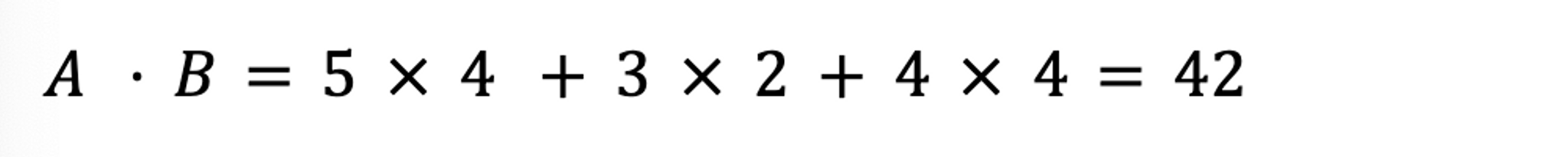 Cosine Similarity Numerator Example