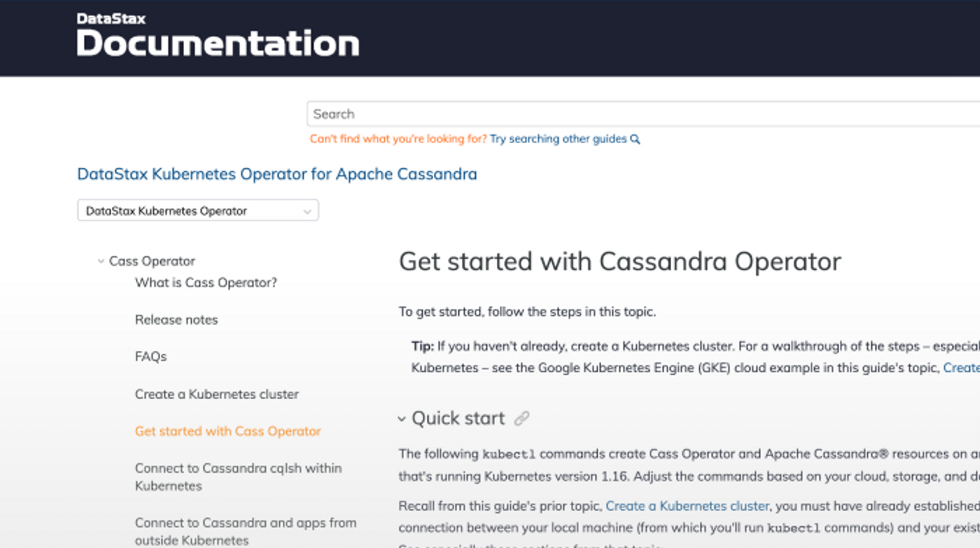 Docs: Get Started with Cassandra Operator