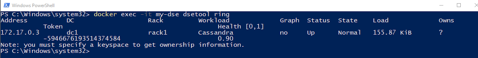 dsetool ring command