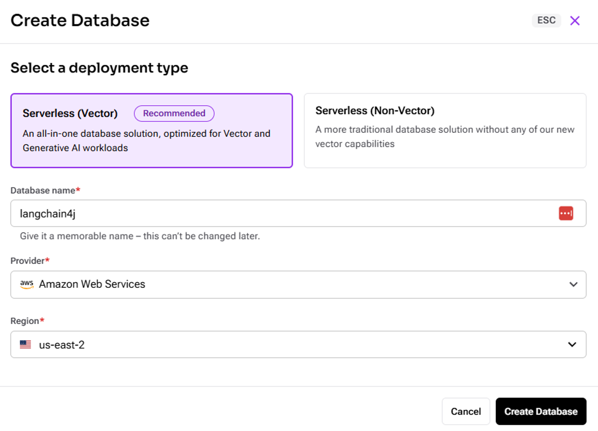 creating a serverless vector database