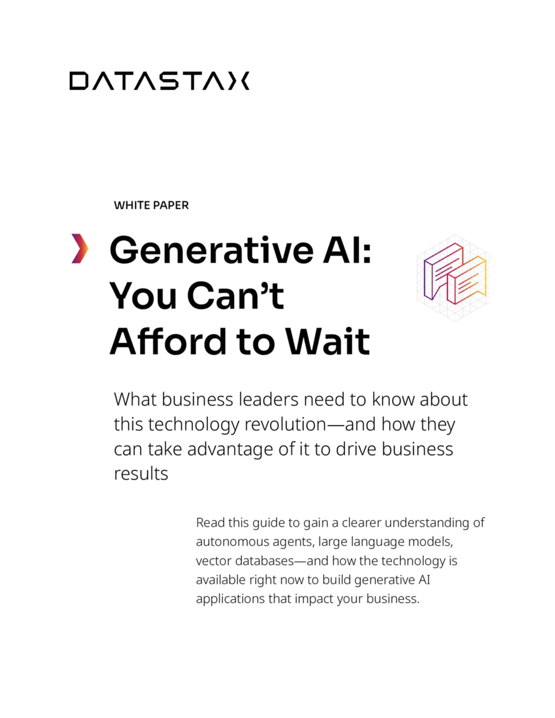 Generative AI: You Can’t Afford to Wait