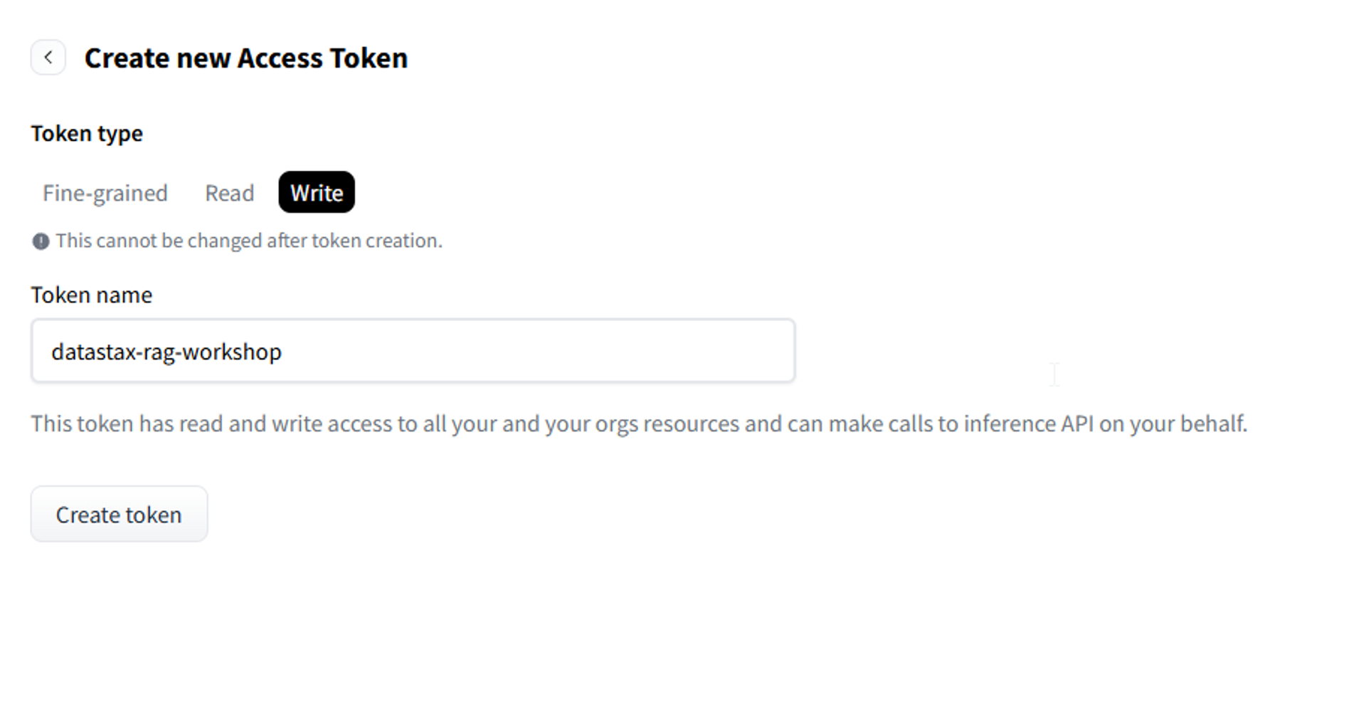 creating a new access token