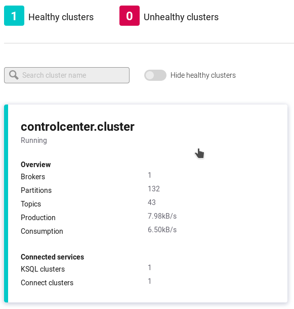 Control Center Cluster Selection