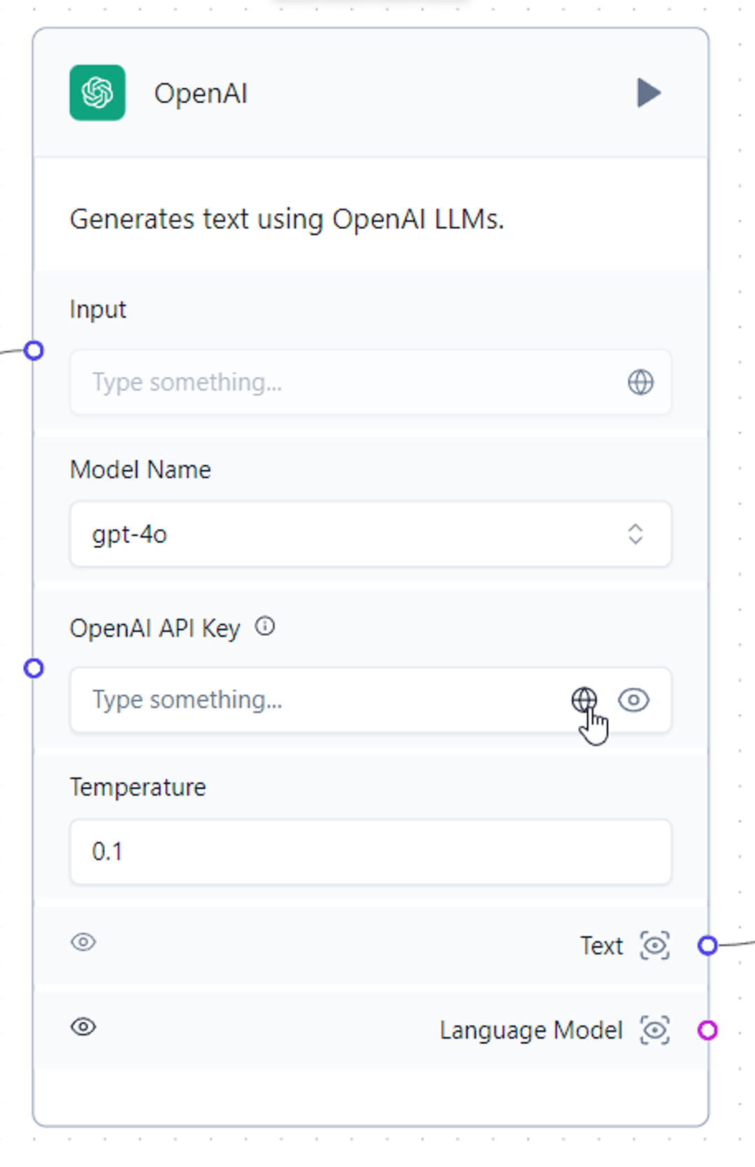 OpenAI component in DataStax Langflow flow