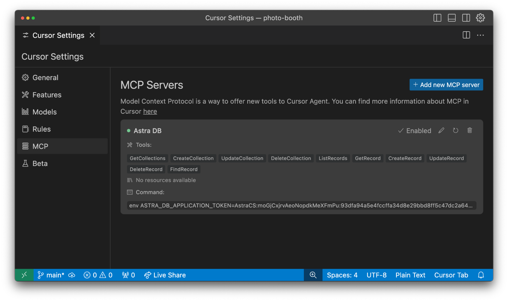 an image showing your editor connected to your database.