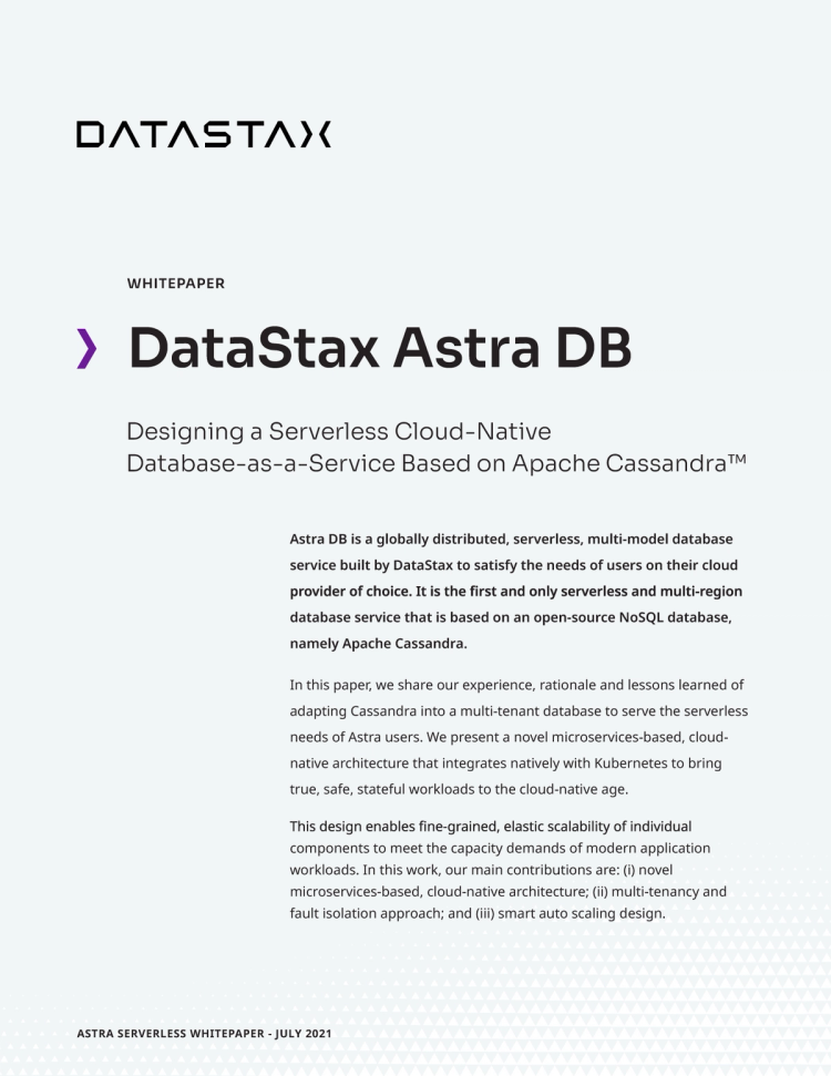 Astra DB: Designing a Serverless Cloud-Native DBaaS | DataStax