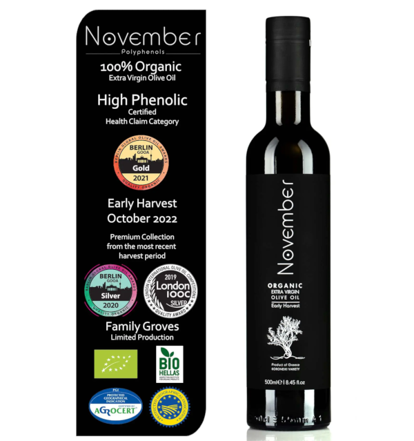 A bottle of November, the highest polyphenol oil of 2024